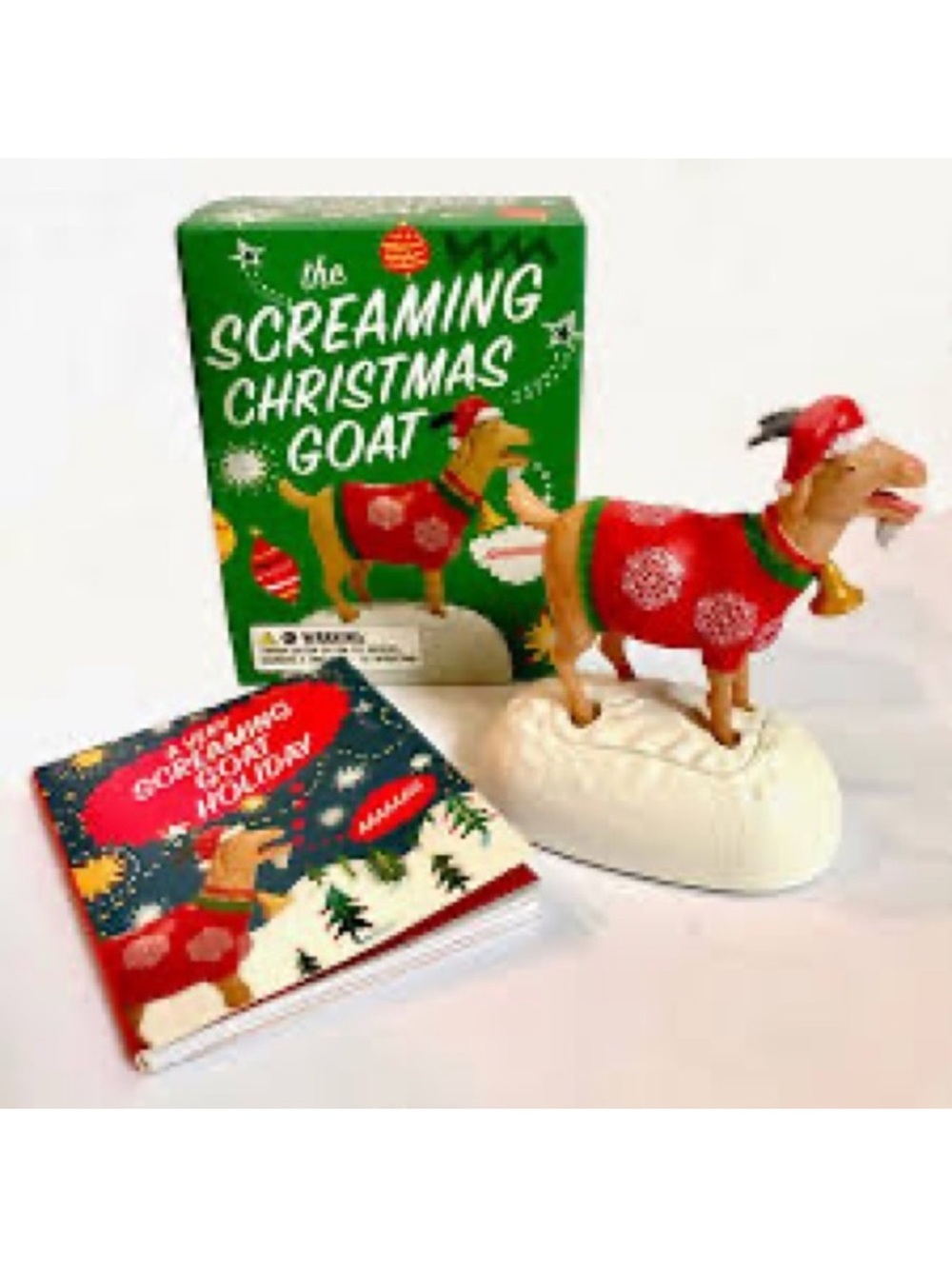 The Screaming Christmas Goat - Holiday Fun Figurine NIB